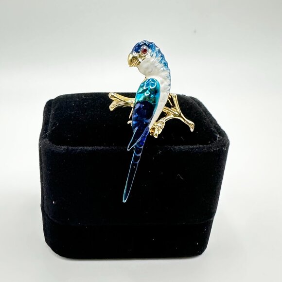 Set of Three Vintage Enamel Bird Pin Brooches - Picture 2 of 4